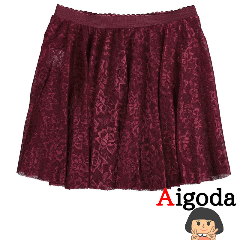 【Aigoda】バレエスカート 子供  ゴム 5色 レース 花柄　キッズ ジュニア レディース