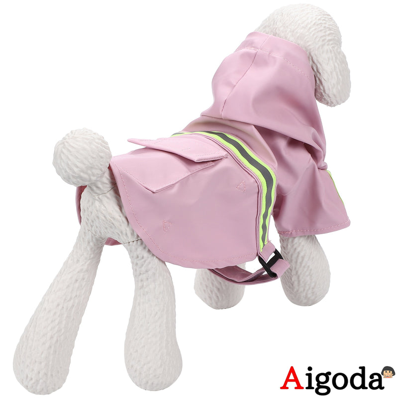 【Aigoda】犬 レインコート 小型犬 中型犬 大型犬 着せやすい ポンチョタイプ フード付き 大きいサイズ 調整可
