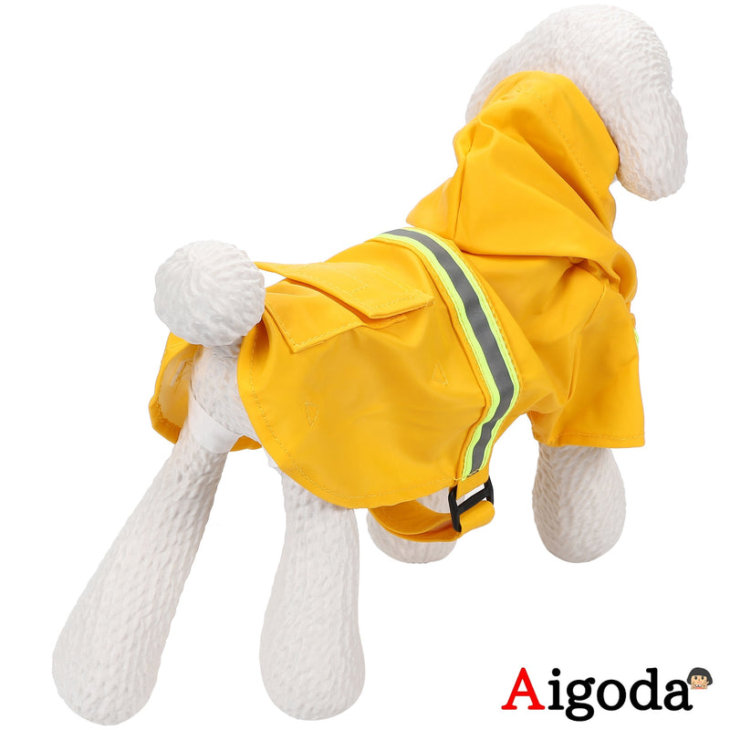 【Aigoda】犬 レインコート 小型犬 中型犬 大型犬 着せやすい ポンチョタイプ フード付き 大きいサイズ 調整可