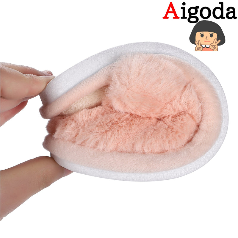 【Aigoda】スリッパ レディース 室内 可愛い リボン おしゃれ 暖かい 冬 ルームシューズ 北欧風 洗える もちもち