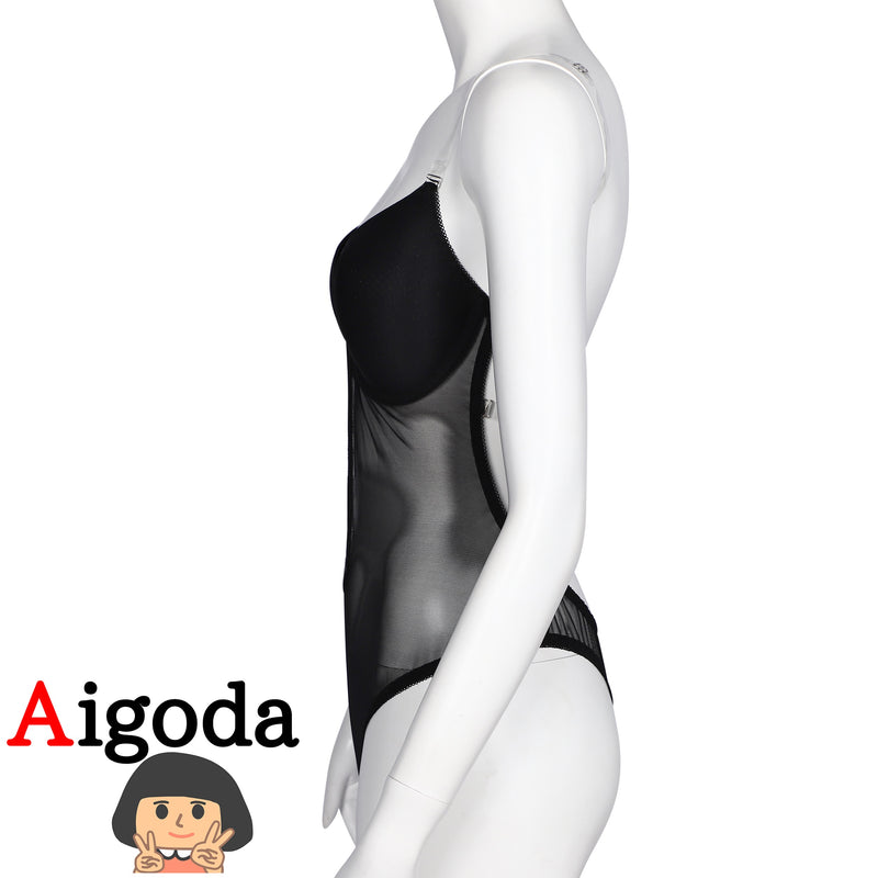 【Aigoda】 ボディファンデーション 大人用 インナーカップ付き 背中あきドレス用 社交ダンス バレエ レオタード インナー 下着 肌着 レオタード 大人