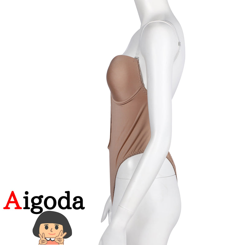 【Aigoda】 ボディファンデーション 大人用 インナーカップ付き 背中あきドレス用 社交ダンス バレエ レオタード インナー 下着 肌着 レオタード 大人