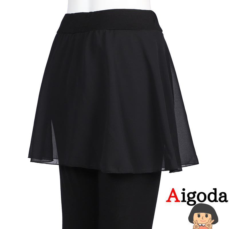 【Aigoda】バレエ スカート付き レギンス シフォンスカート レディース ジュニア スパッツ