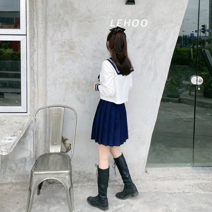 コスプレホリック】セーラー服 コスプレ 長袖 半袖 白 本格生地