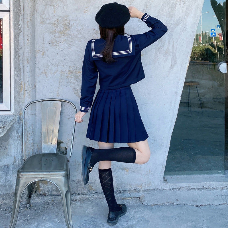 コスプレホリック】セーラー服 長袖 半袖 8サイズ 大きいサイズ 男性用 ロングスカート 本格 紺 JK 学生服 女子高校生 – Aigoda