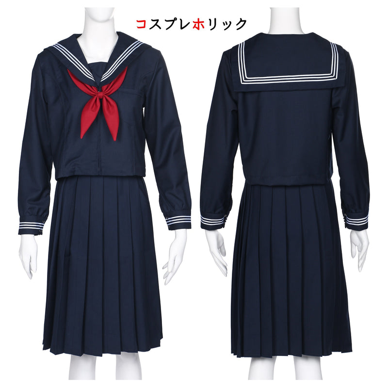 コスプレホリック】セーラー服 長袖 半袖 8サイズ 大きいサイズ 男性用 ロングスカート 本格 紺 JK 学生服 女子高校生 – Aigoda