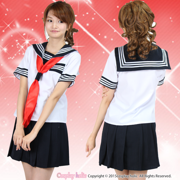 コスプレホリック】 セーラー服 コスプレ 半袖 白 ミニスカート